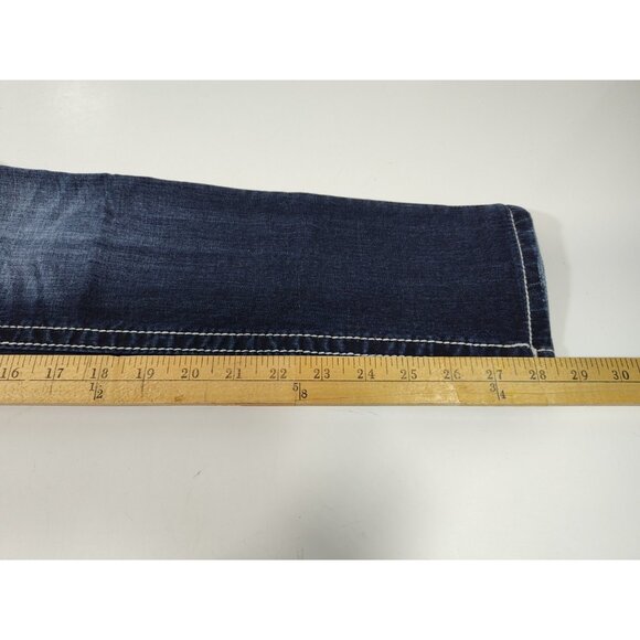 Miss Me Women's Jeans Size 26 Mid Rise Easy Skinny Embellished Pockets Dark Wash - Picture 10 of 12